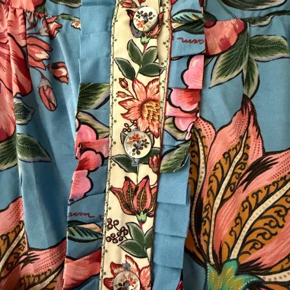 FARM Rio Blue Floral Maxi Dress with Pink & Green Botanicals - Picture 3 of 8